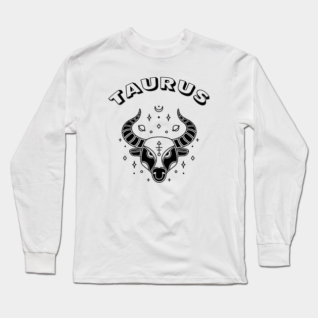 Taurus Astrology Sign Long Sleeve T-Shirt by GPrez Designs